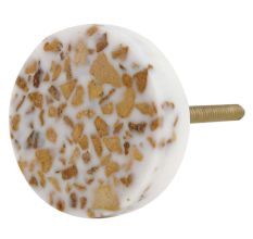 Mustard Terrazzo Marble Round Cabinet Knobs